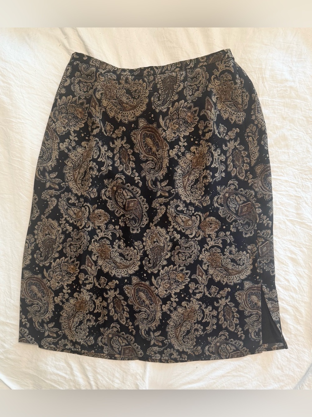 VTG First Issue Liz Claiborne Paisley Midi Skirt 90s Whimsigoth Dark Academia